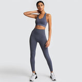 2PC Seamless Yoga Bra + High-Waisted Leggings Set