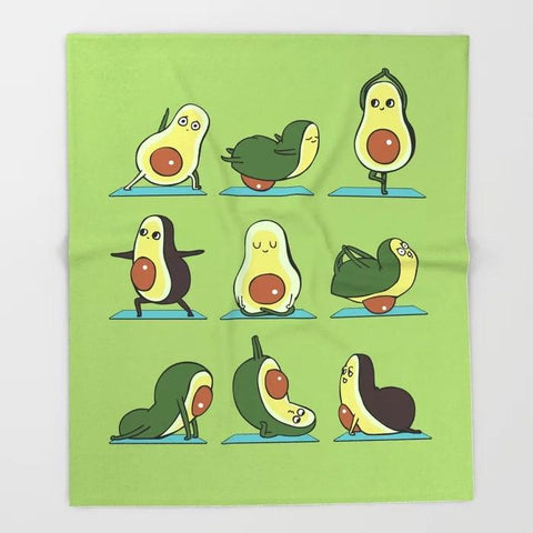 Funny Avocado Yoga Blanket