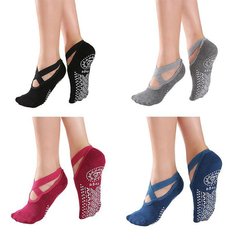 Cross Strap Cotton Yoga Socks