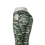 Camouflage Print Yoga Leggings With Pocket