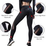 High Waist Side Mesh Heart Booty Yoga Leggings