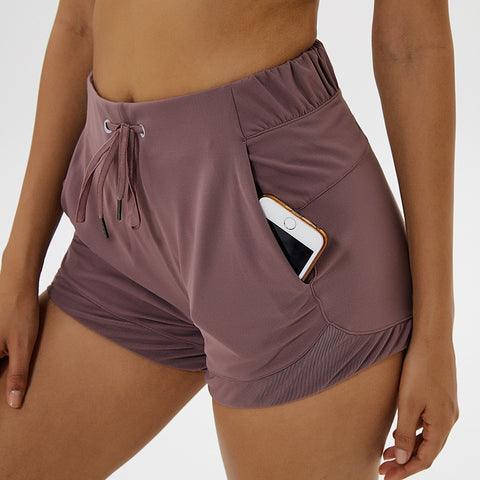 Jersey Yoga Shorts With Pockets