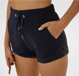 Jersey Yoga Shorts With Pockets