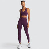 2PC Seamless Yoga Bra + High-Waisted Leggings Set