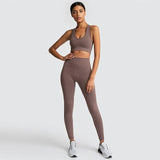 2PC Seamless Yoga Bra + High-Waisted Leggings Set