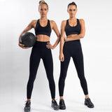 2PC Seamless Yoga Bra + High-Waisted Leggings Set