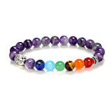 Natural Stone Rainbow Buddha Bracelet