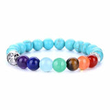 Natural Stone Rainbow Buddha Bracelet