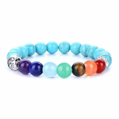 Natural Stone Rainbow Buddha Bracelet